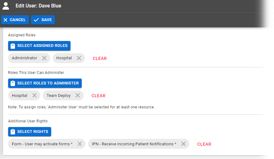 EMResource Users Roles and Rights